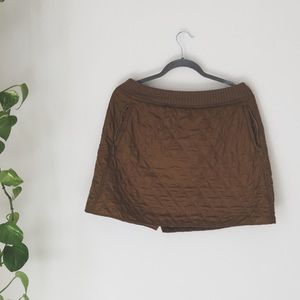 PrAna Quilted Lined Bronze Brown Puff Skirt Large Bronze Color